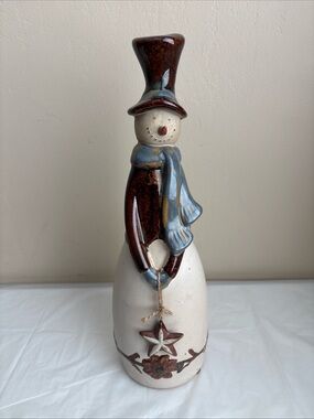 Pier 1  Snowman Figurine 14'' Winter Christmas Decor Retired limited 150/1515